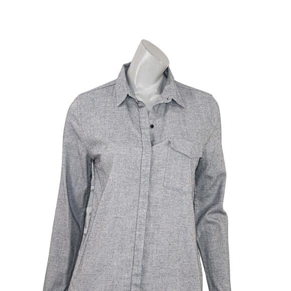AYR Women's Brushed flannel Button up Shirt in Heather Gray Size Small - Picture 7 of 10